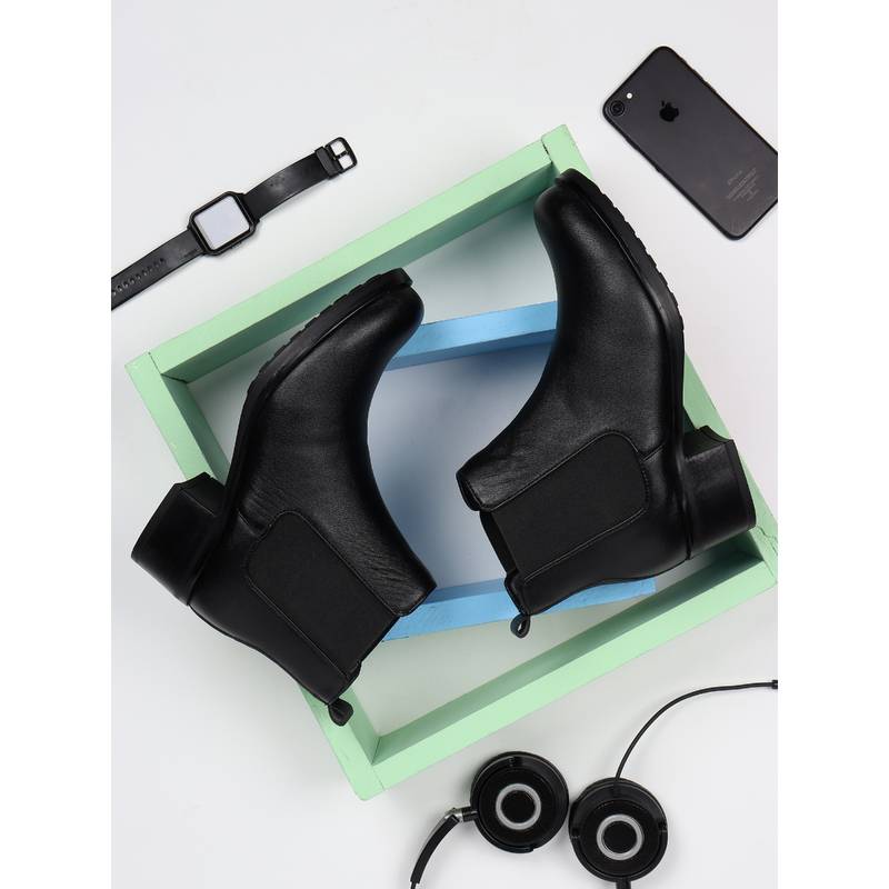 ELLE Black Women Slip On Chelsea Boots (EURO 37)