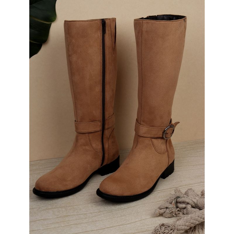 ELLE Brown Women Zip Casual Boots (EURO 37)