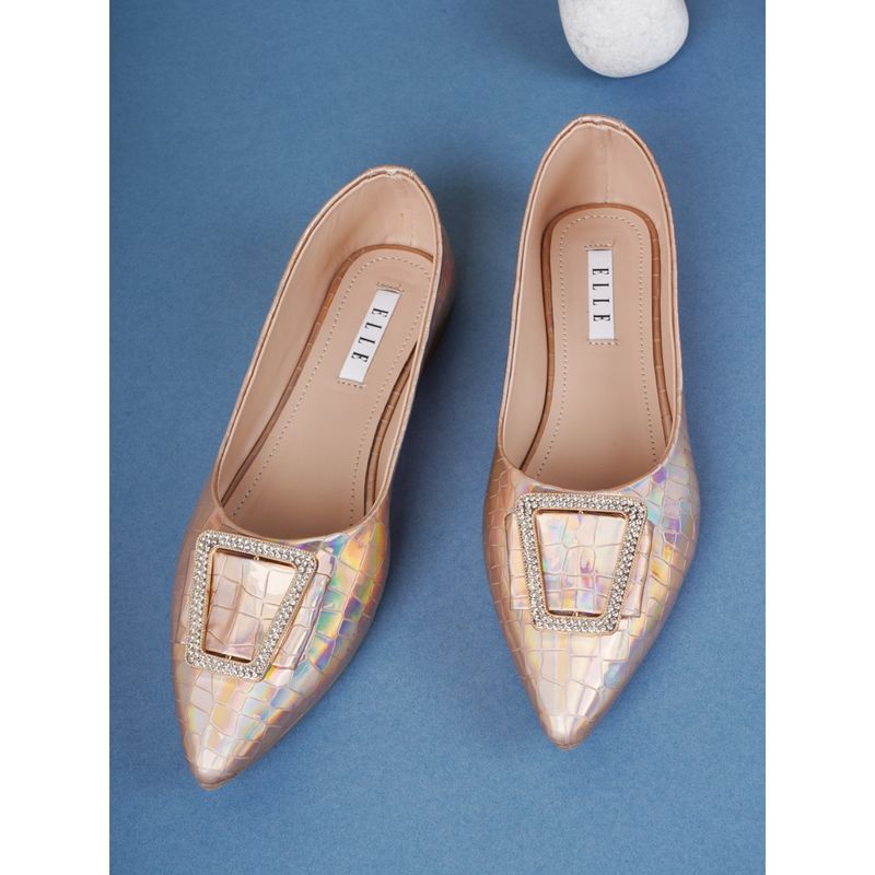 ELLE Gold Women Slip On Ballerinas (EURO 36)
