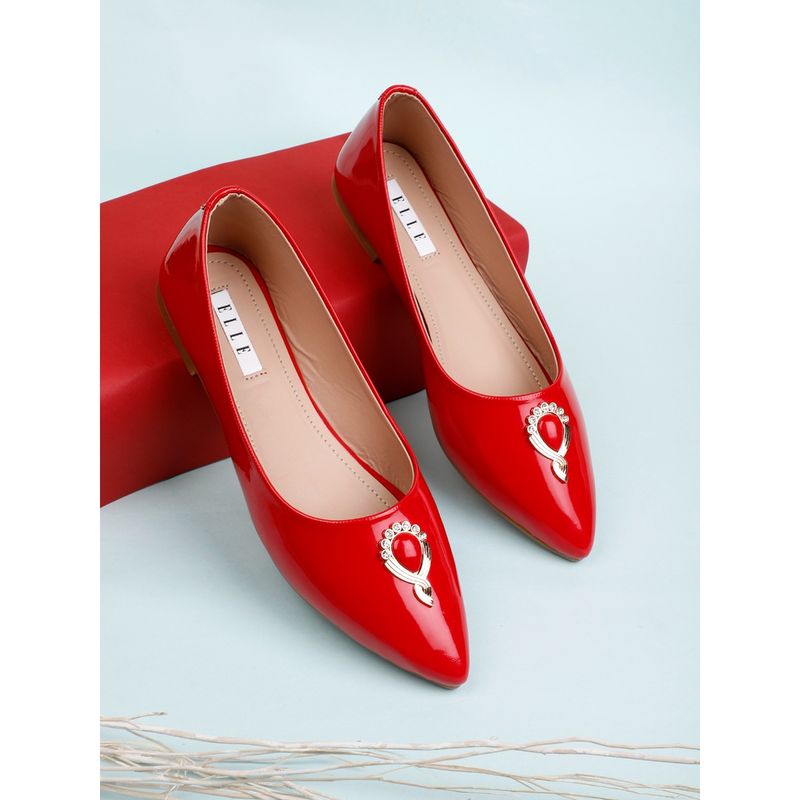 ELLE Red Women Slip On Ballerinas (EURO 37)