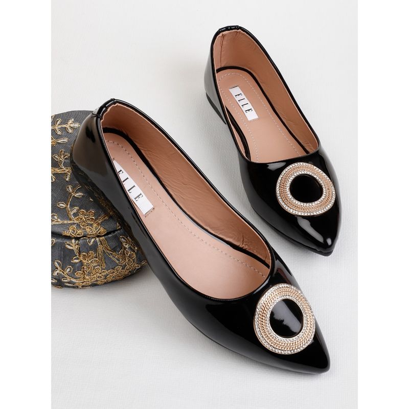 ELLE Black Women Slip On Ballerinas (EURO 36)