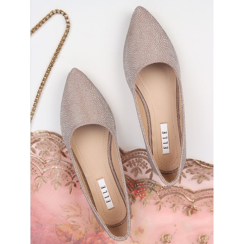 ELLE Rose Gold Women Slip On Ballerinas (EURO 37)