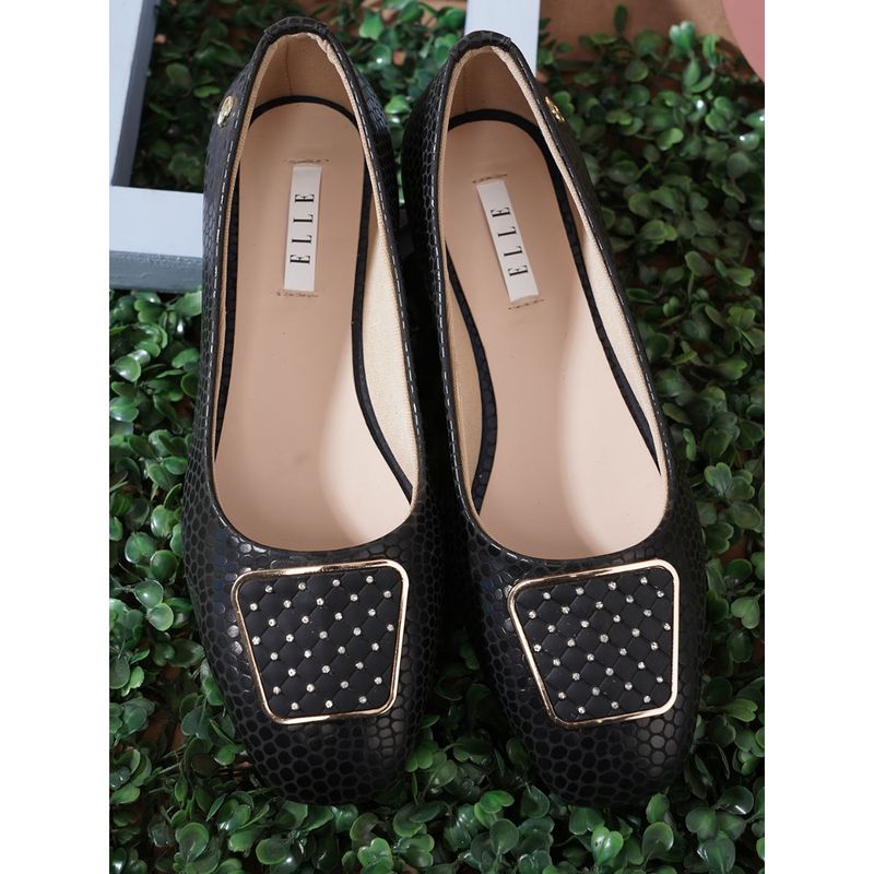 ELLE Black Women Slip On Ballerinas (EURO 36)