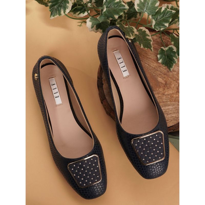 ELLE Navy Blue Women Slip On Ballerinas (EURO 36)