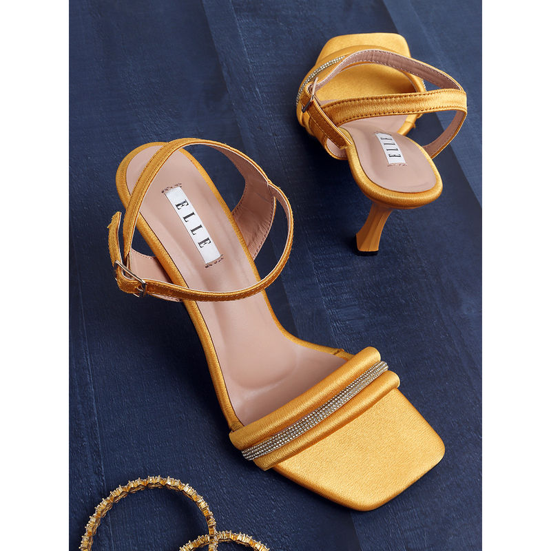 ELLE Yellow Women Buckle Sandals (EURO 37)