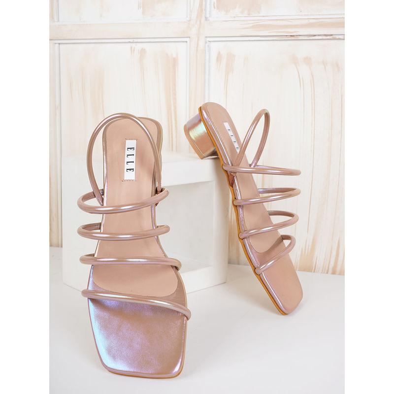 ELLE Rose Gold Women Slip On Sandals (EURO 40)