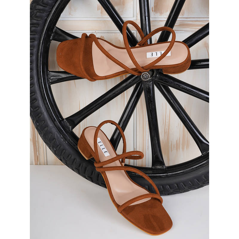 ELLE Brown Women Slip On Sandals (EURO 41)