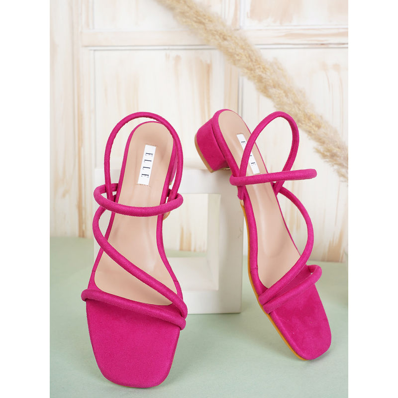 ELLE Pink Women Slip On Sandals (EURO 37)