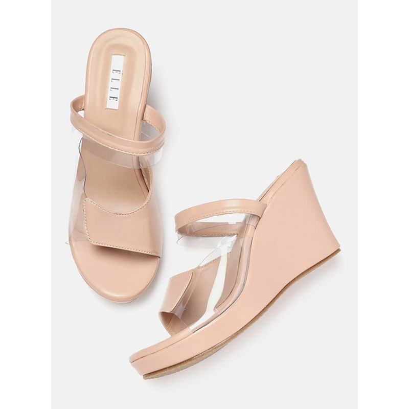 ELLE Pink Women Slip On Sandals (EURO 37)