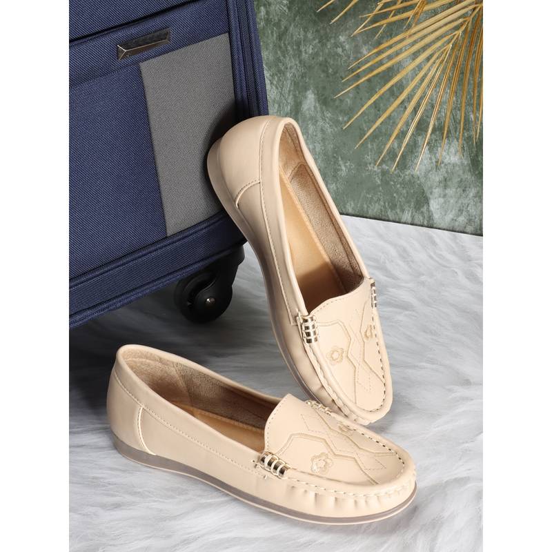 ELLE Cream Women Slip On Ballerinas (EURO 39)