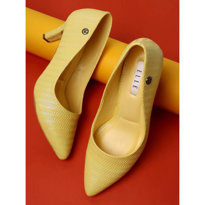 ELLE Yellow Women Slip On Pumps (EURO 36)
