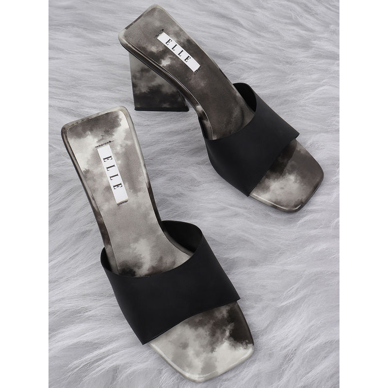 ELLE Black Women Slip On Sandals (EURO 39)