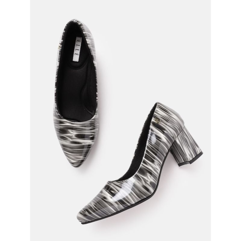 ELLE Grey Women Slip On Pumps (EURO 37)