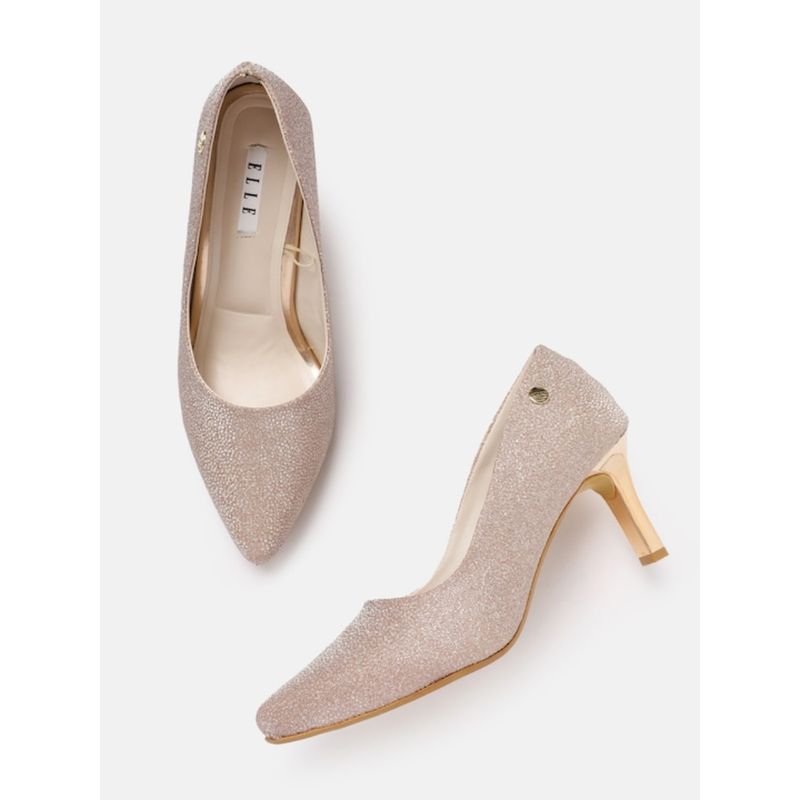 ELLE Rose Gold Women Slip On Pumps (EURO 36)