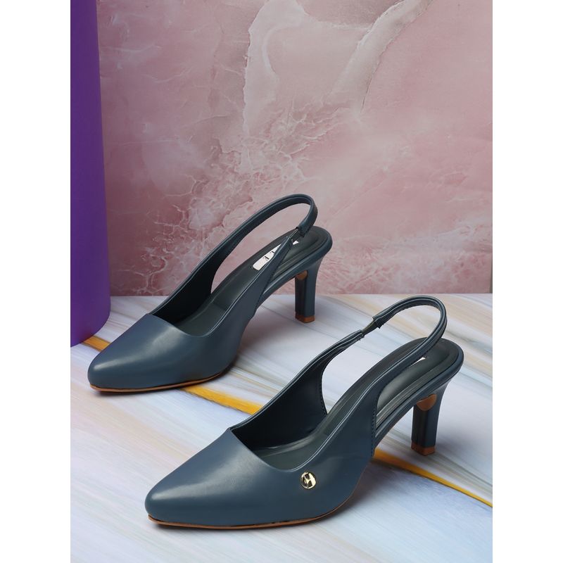 ELLE Navy Blue Women Slip On Pumps (EURO 36)