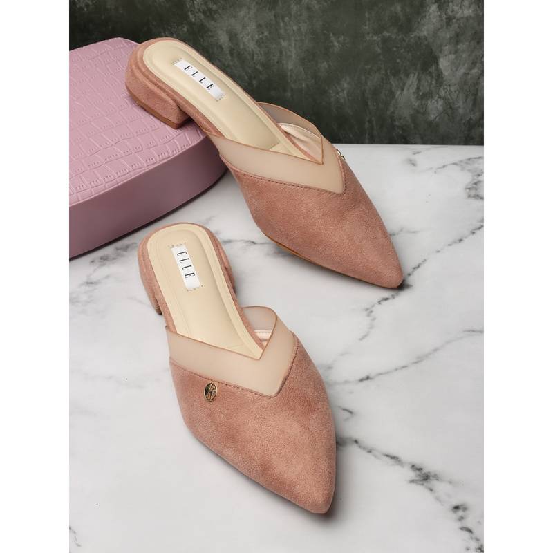 ELLE Peach Women Slip On Mules (EURO 38)