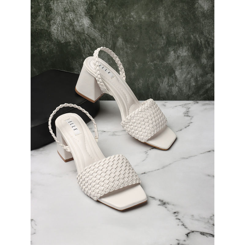 ELLE White Women Slip On Sandals (EURO 38)