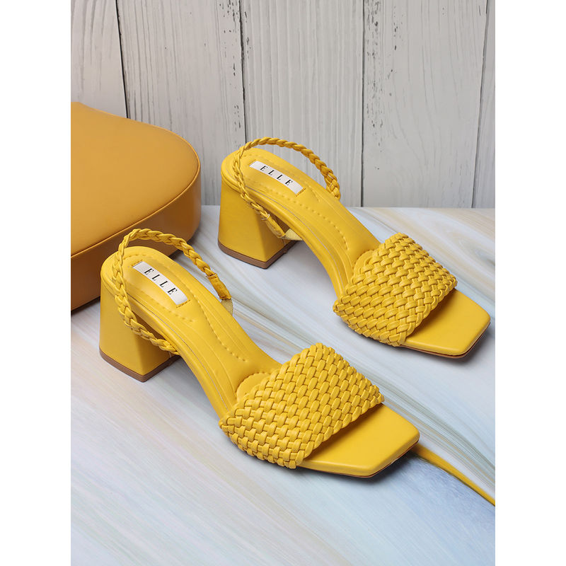 ELLE Yellow Women Slip On Sandals (EURO 38)