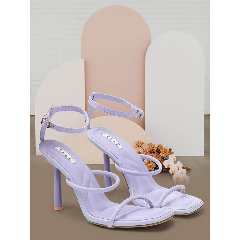 ELLE Purple Women Buckle Sandals (EURO 38)