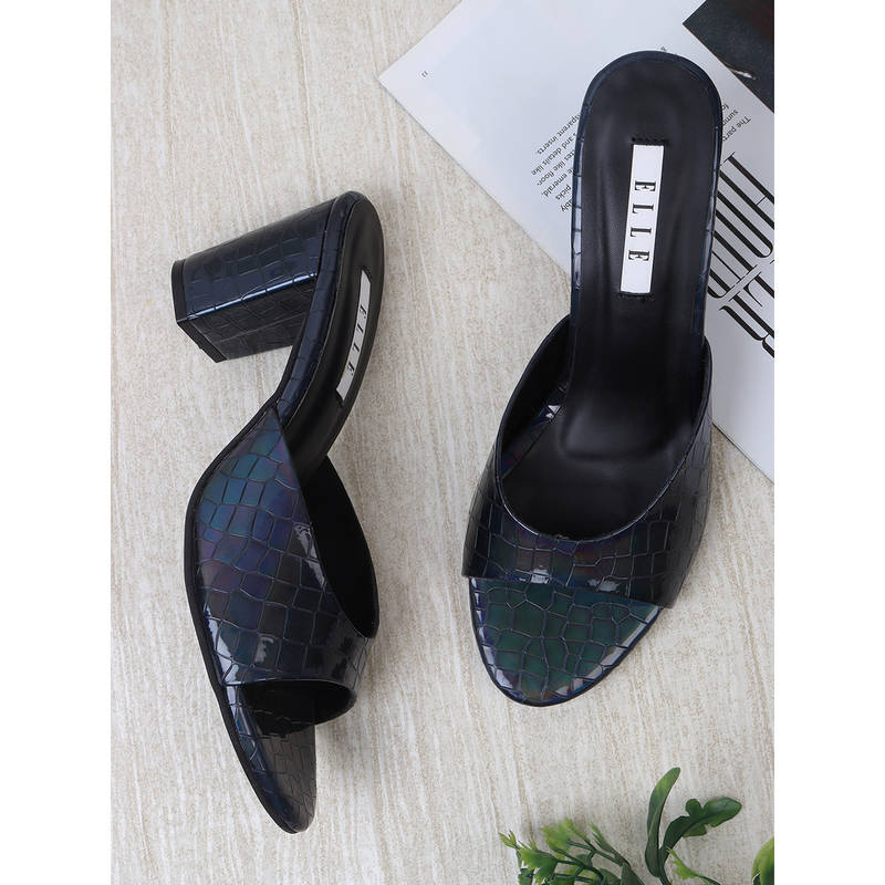ELLE Black Women Slip On Sandals (EURO 36)