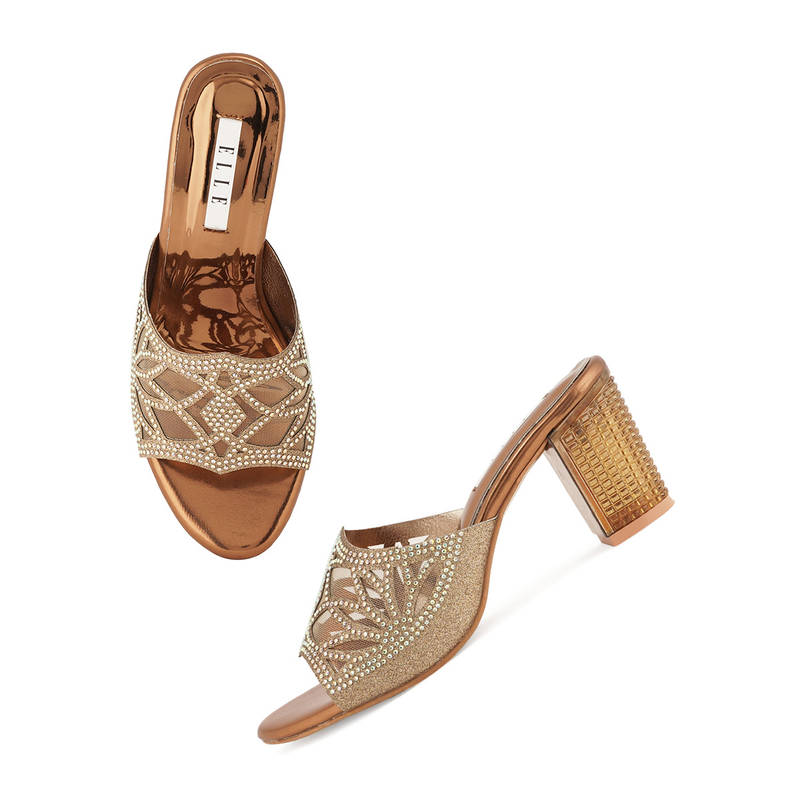 ELLE Copper Women Slip On Sandals (EURO 39)