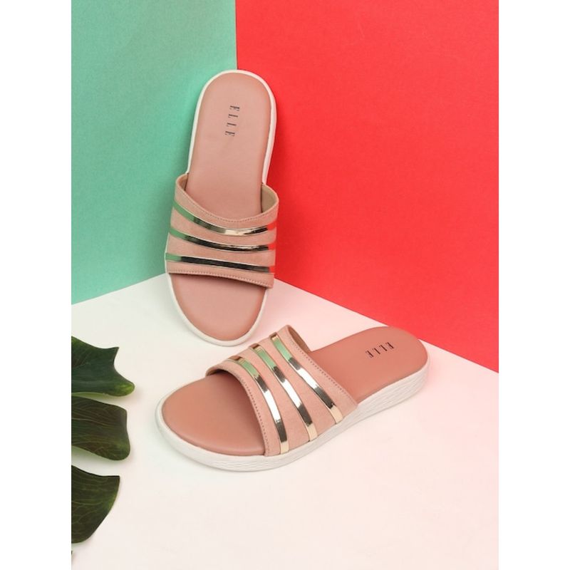 ELLE Pink Women Slip On Sliders (EURO 36)