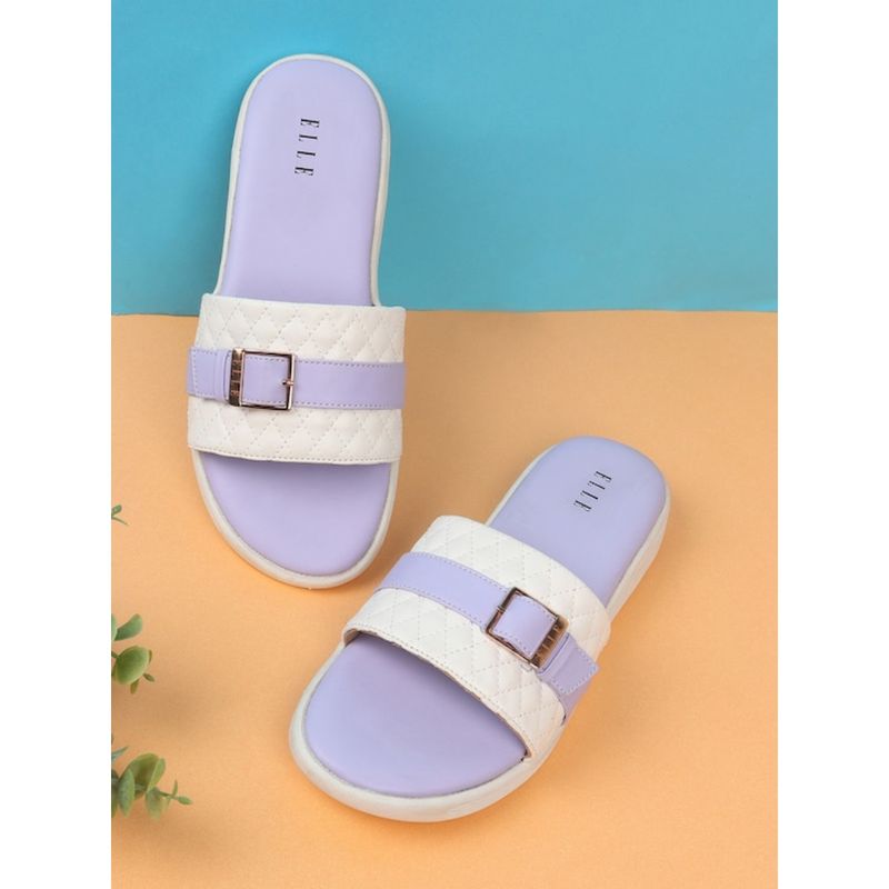 ELLE Purple Women Buckle Sliders Buy ELLE Purple Women Buckle Sliders