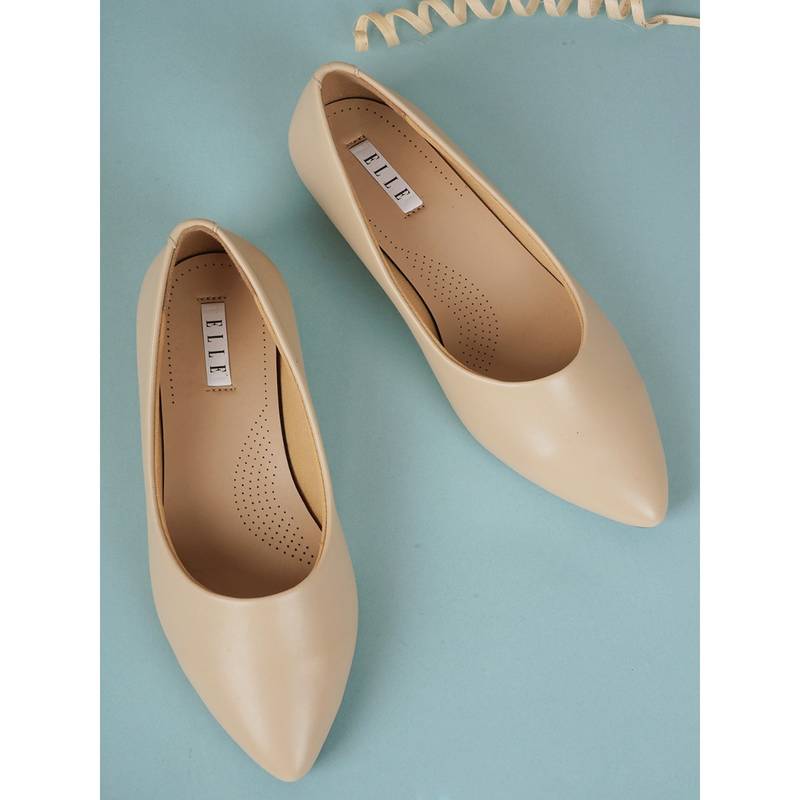 ELLE Cream Women Slip On Ballerinas (EURO 39)