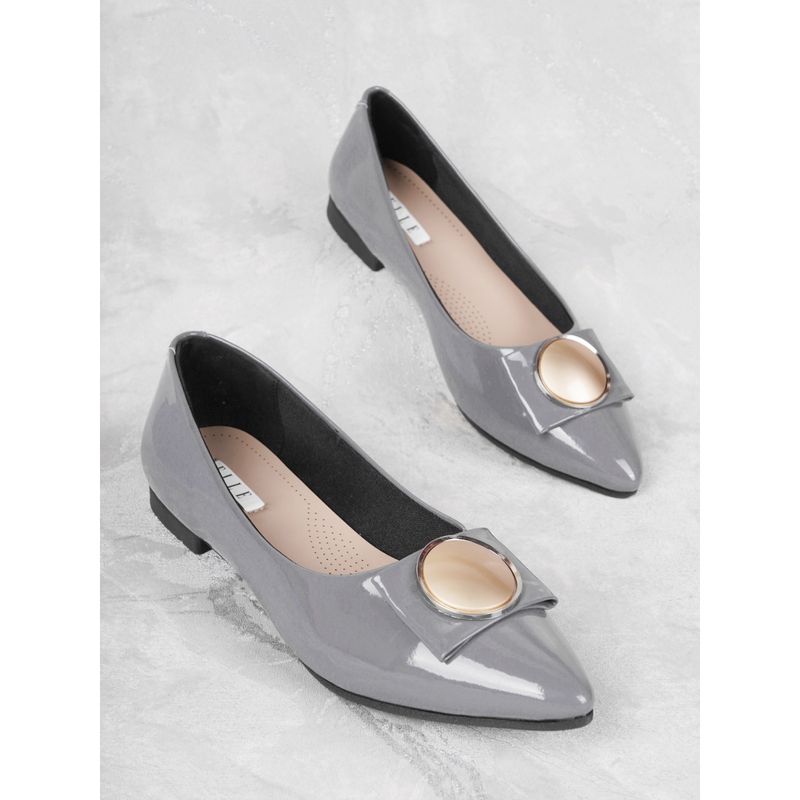 ELLE Grey Women Slip On Ballerinas (EURO 36)