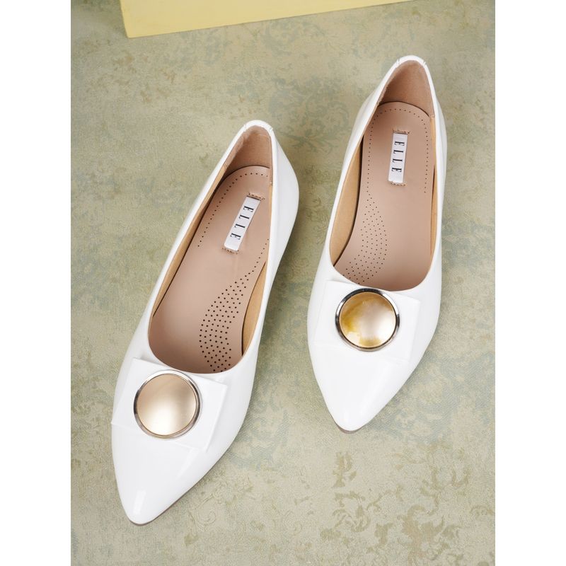 ELLE White Women Slip On Ballerinas (EURO 36)
