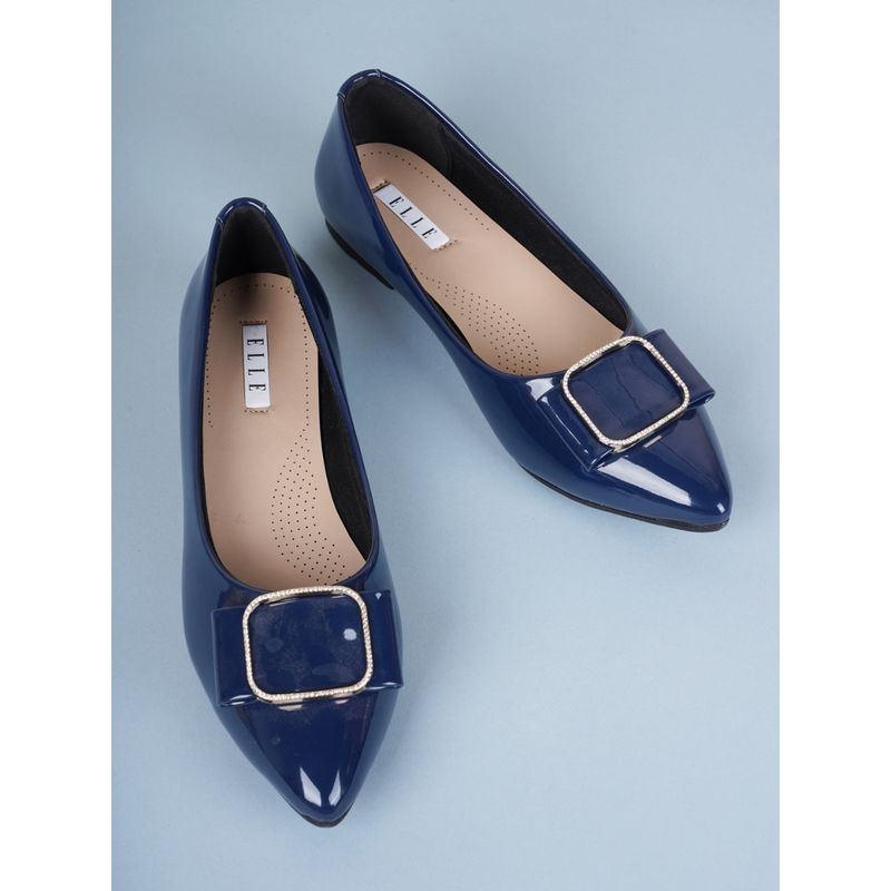 ELLE Navy Blue Women Slip On Ballerinas (EURO 38)