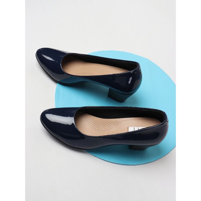 ELLE Navy Blue Women Slip On Pumps (EURO 39)