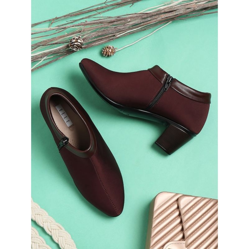 ELLE Brown Women Zip Pumps (EURO 38)
