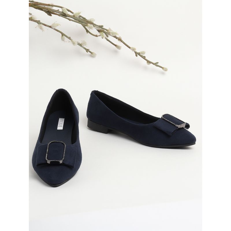 ELLE Navy Blue Women Slip On Ballerinas (EURO 41)