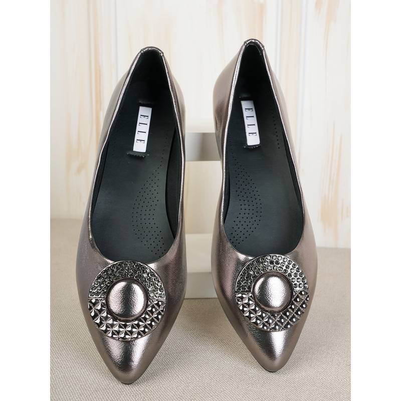 ELLE Grey Women Slip On Ballerinas (EURO 36)