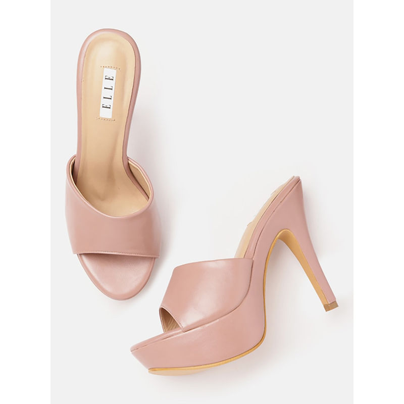 ELLE Nude Women Slip On Sandals (EURO 37)