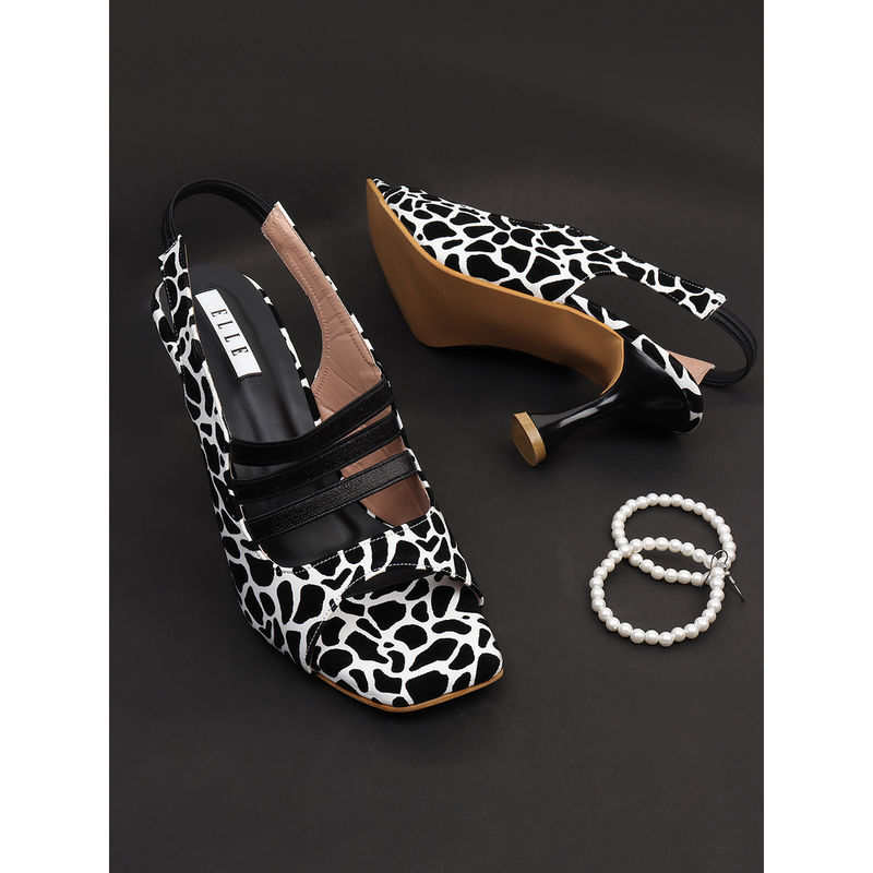 ELLE Black Women Slip On Sandals (EURO 37)