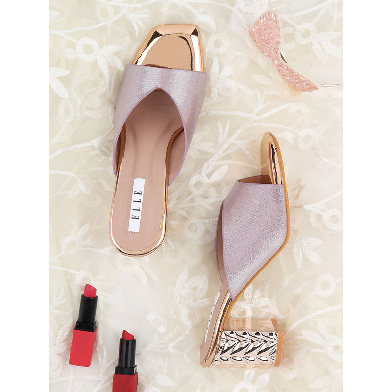 ELLE Rose Gold Women Slip On Sandals (EURO 36)