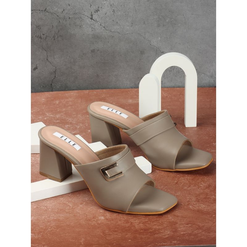 ELLE Grey Women Slip On Sandals (EURO 38)