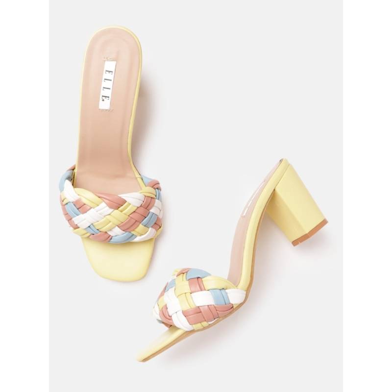 ELLE Yellow Women Slip On Sandals (EURO 39)