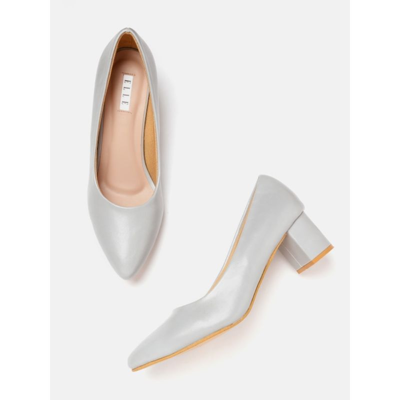 ELLE Grey Women Slip On Pumps (EURO 36)