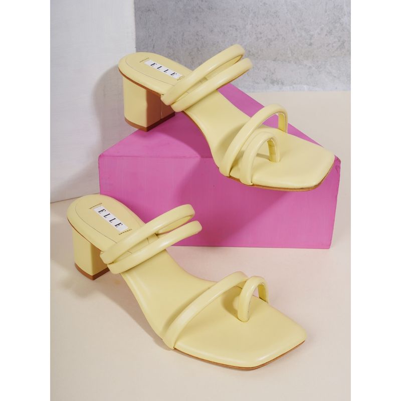 ELLE Yellow Women Slip On Sandals (EURO 36)