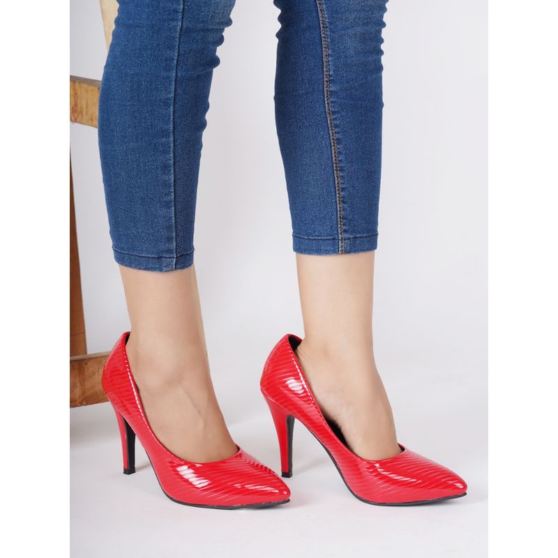 ELLE Red Women Slip On Pumps (EURO 36)