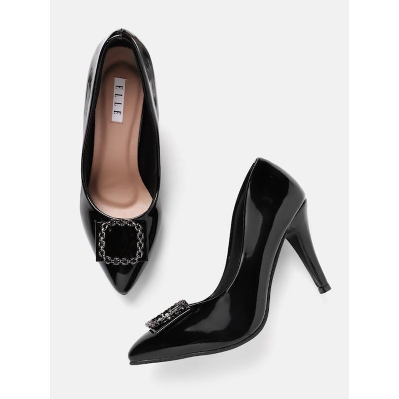 ELLE Black Women Slip On Pumps (EURO 40)