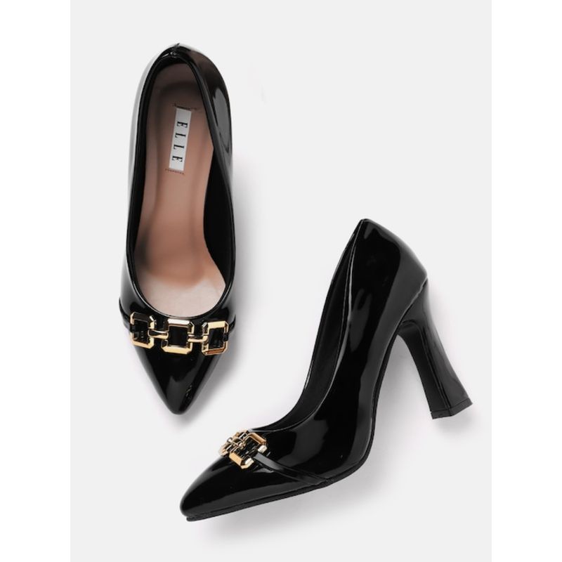 ELLE Black Women Slip On Pumps (EURO 40)