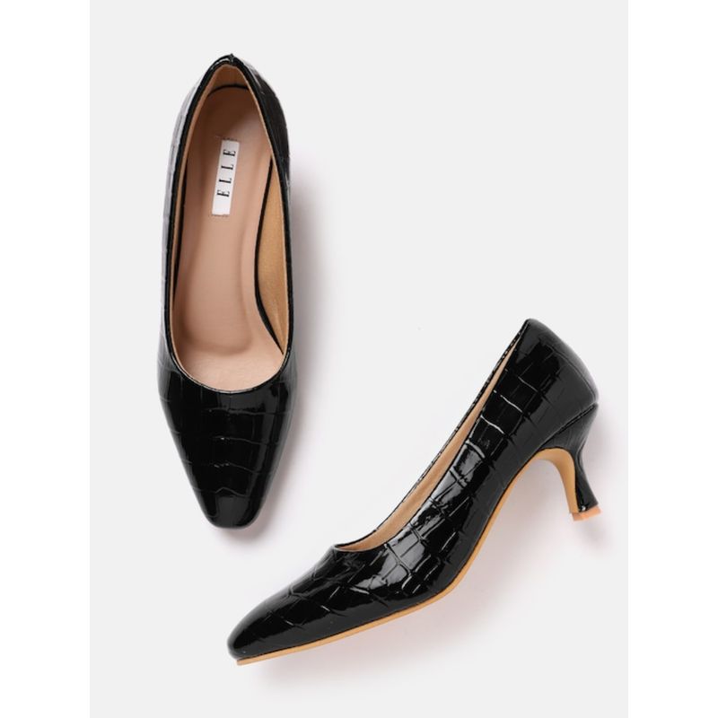 ELLE Black Women Slip On Pumps (EURO 40)
