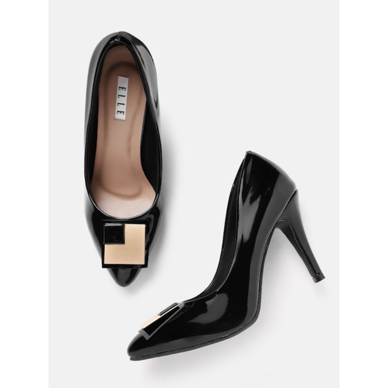 ELLE Black Women Slip On Pumps (EURO 39)