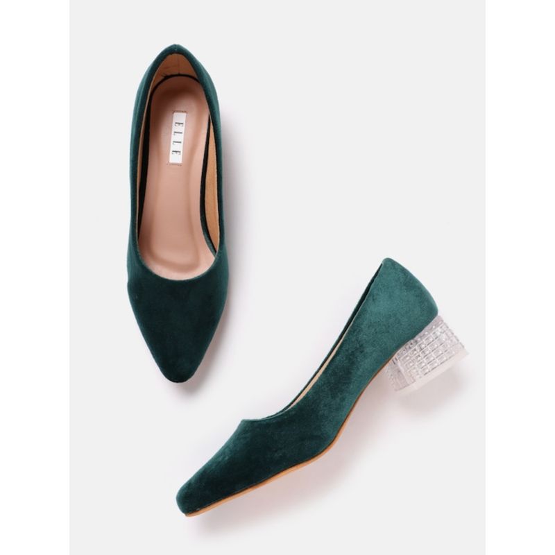 ELLE Green Women Slip On Pumps (EURO 36)