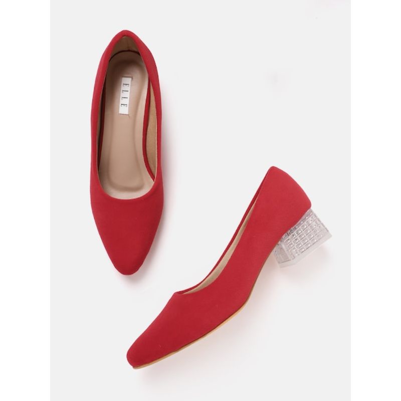 ELLE Red Women Slip On Pumps (EURO 36)