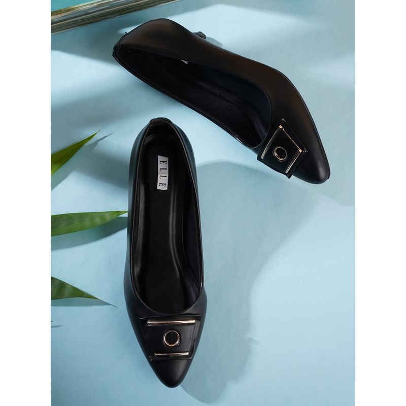 ELLE Black Women Slip On Pumps (EURO 36)